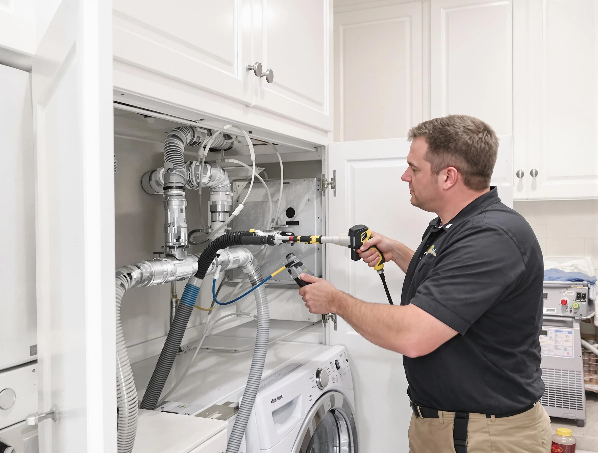 Gallatin Dryer Vent Cleaning professional removing severe blockage from a clogged dryer vent in Gallatin