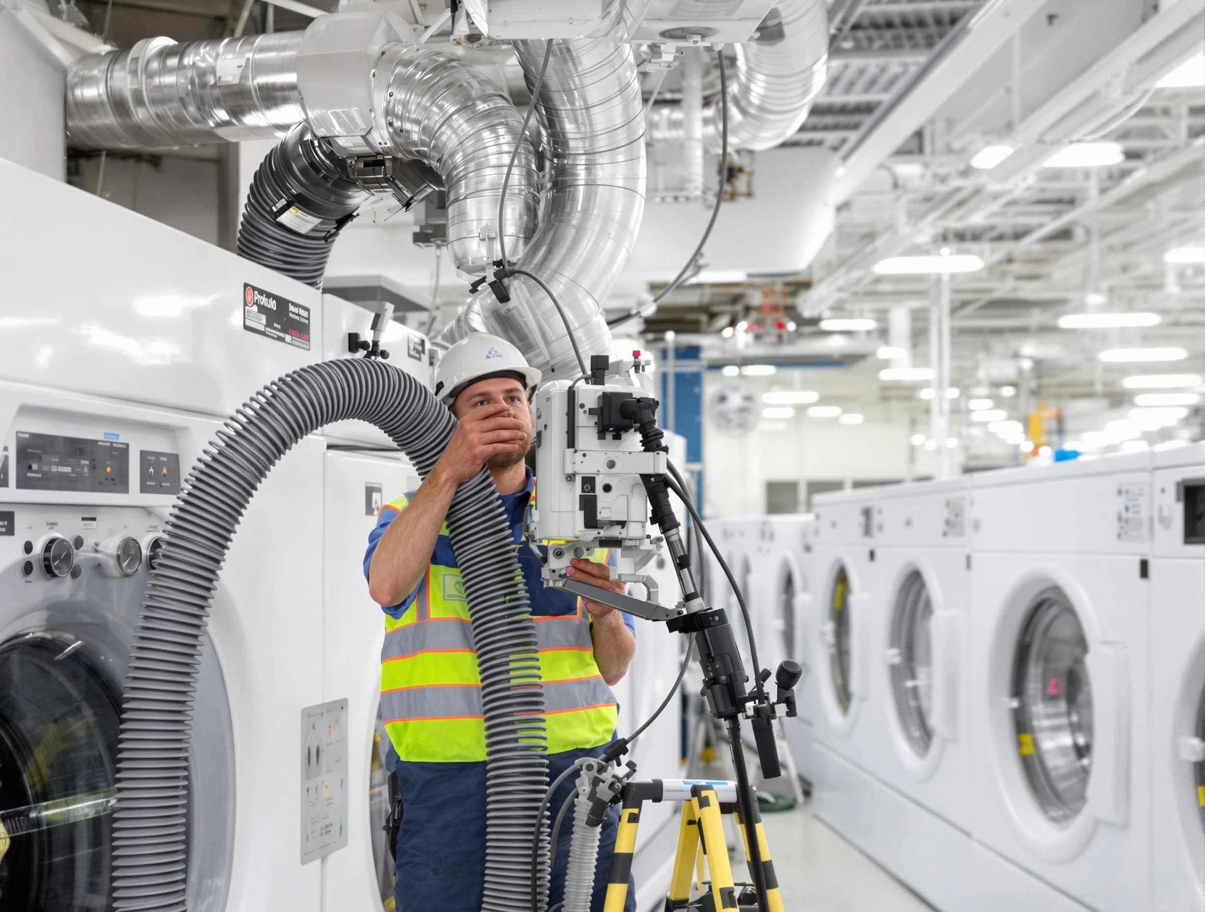 Gallatin Dryer Vent Cleaning team performing commercial-grade dryer vent cleaning at a business facility in Gallatin