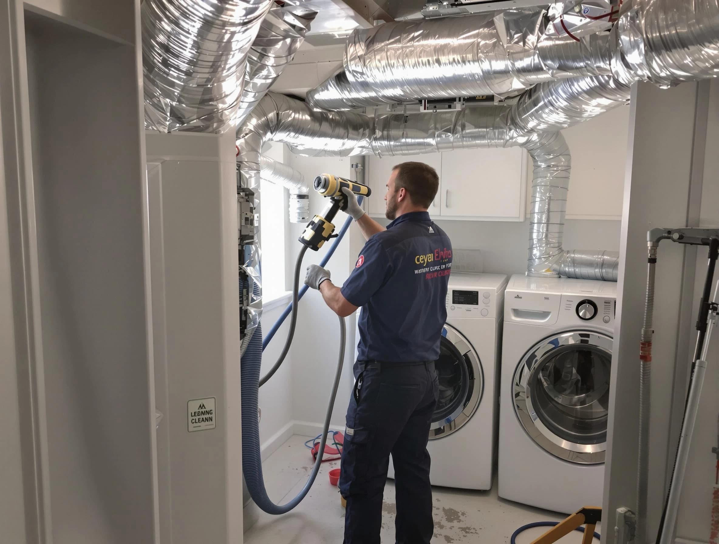 Gallatin Dryer Vent Cleaning specialist using advanced equipment for thorough duct cleaning in Gallatin
