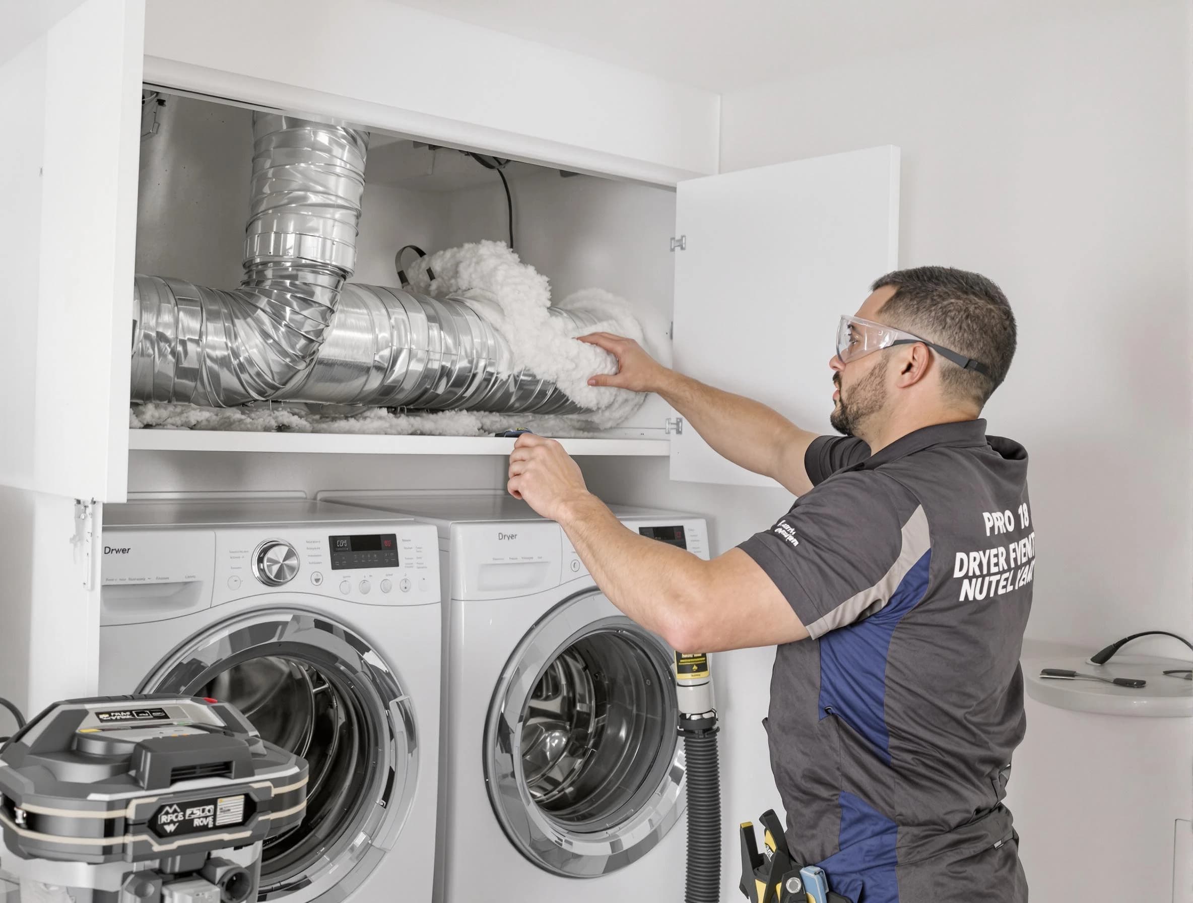 Gallatin Dryer Vent Cleaning certified technician performing specialized gas dryer vent cleaning in Gallatin