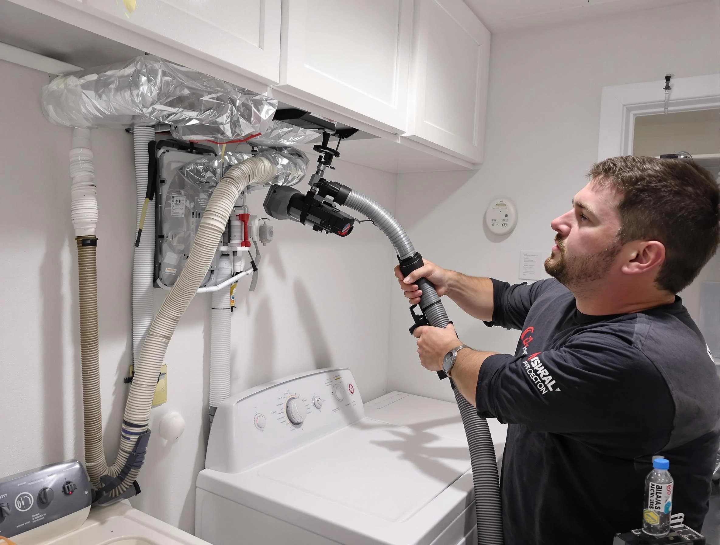 Gallatin Dryer Vent Cleaning certified technician performing safety-focused gas dryer vent cleaning in Gallatin